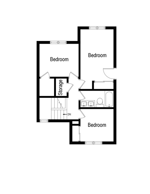 Floor plan for 4 beds, 1.5 baths